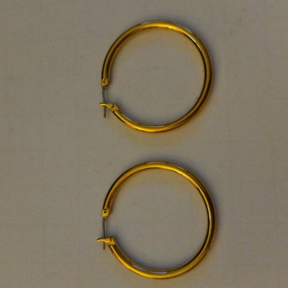 Pair of Gold Plated Hoop Earrings. - Picture 2 of 5